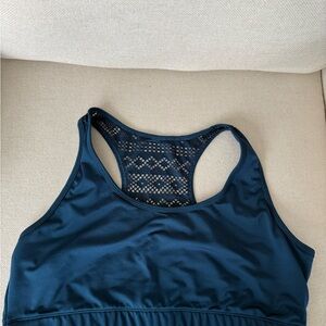 ZYIA Blue Sports Bra with Racerback and Mesh Design